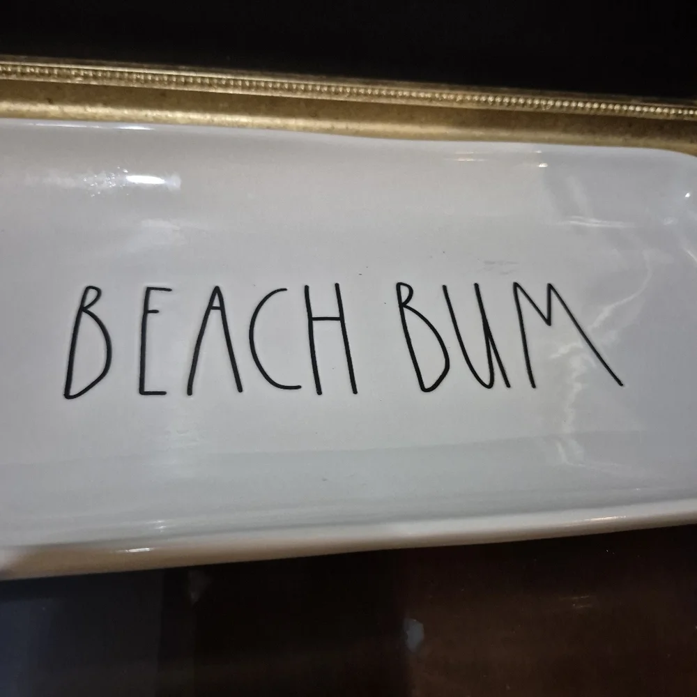 Rae Dunn White 'Beach Bum' Ceramic Tray